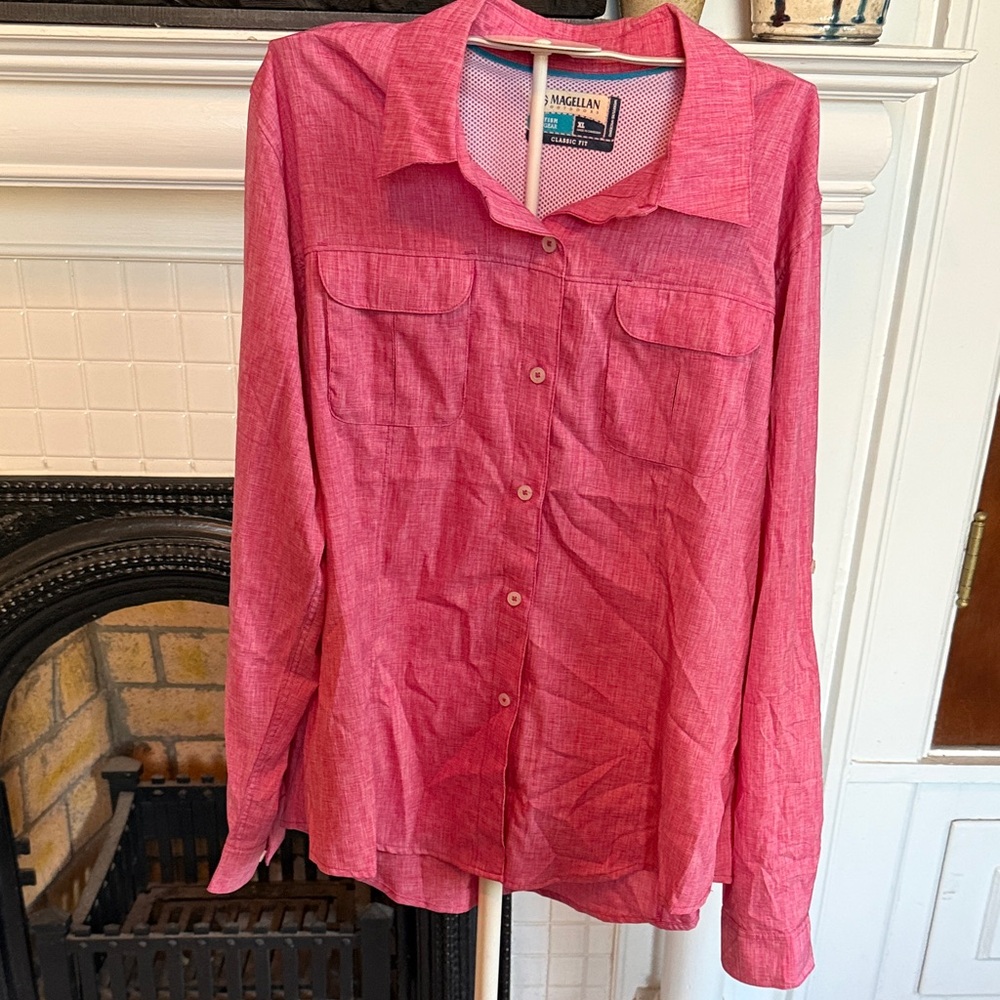 Magellan Outdoors Red Button-Up Shirt -Fish gear- worn a few times